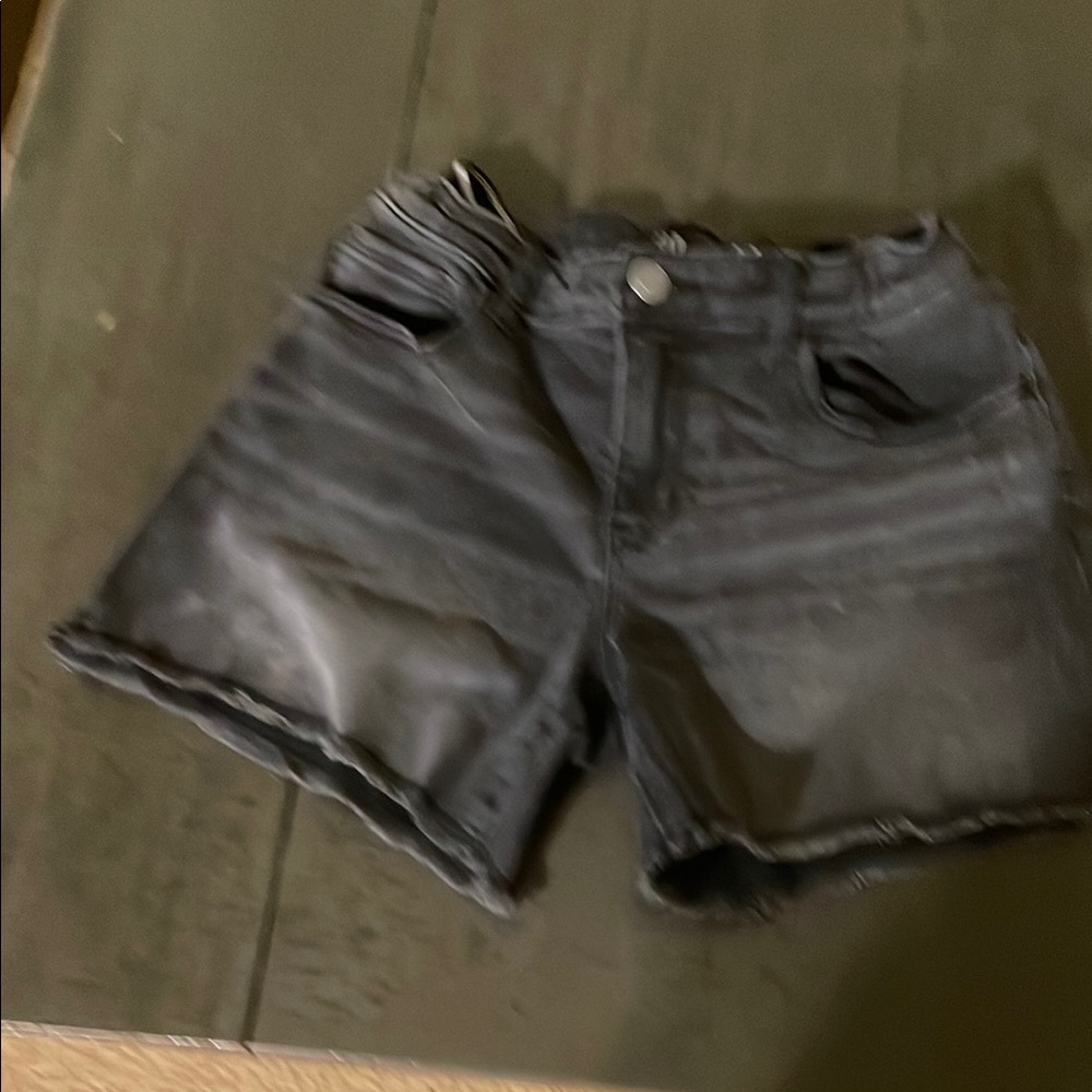 Black Denim Girls Shorts